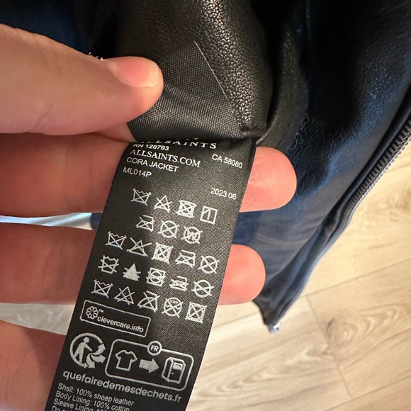 All saints men’s Cora leather jacket xl - Picture 7 of 8